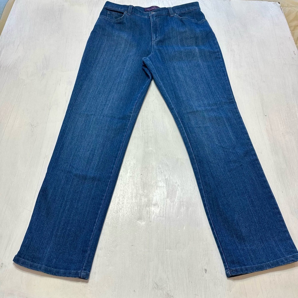 Gl Gloria Vanderbilt Amanda Jeans Women’s 12 Blue Stretch Straight Leg Denim